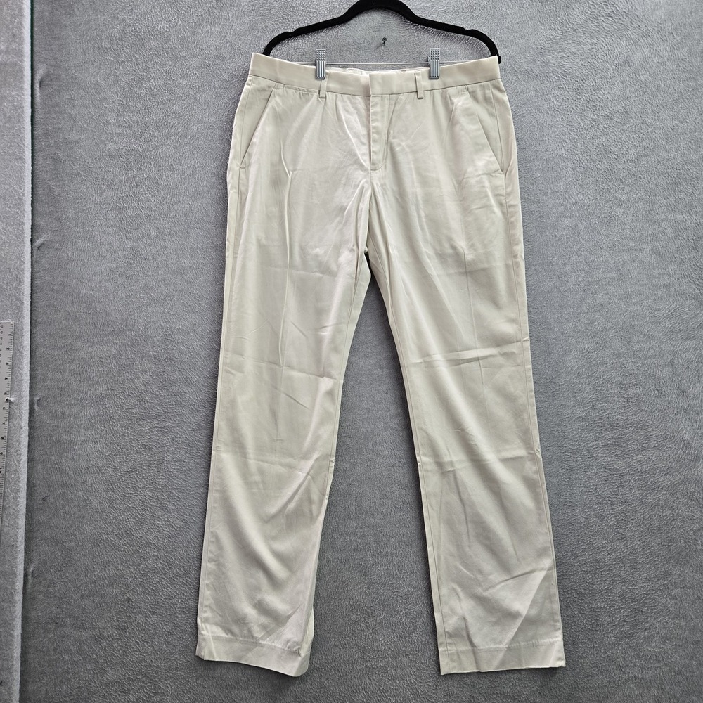 Express Men Pants 32X32 Brown Chino Photographer‎ Slim Fit Button 31" Inseam